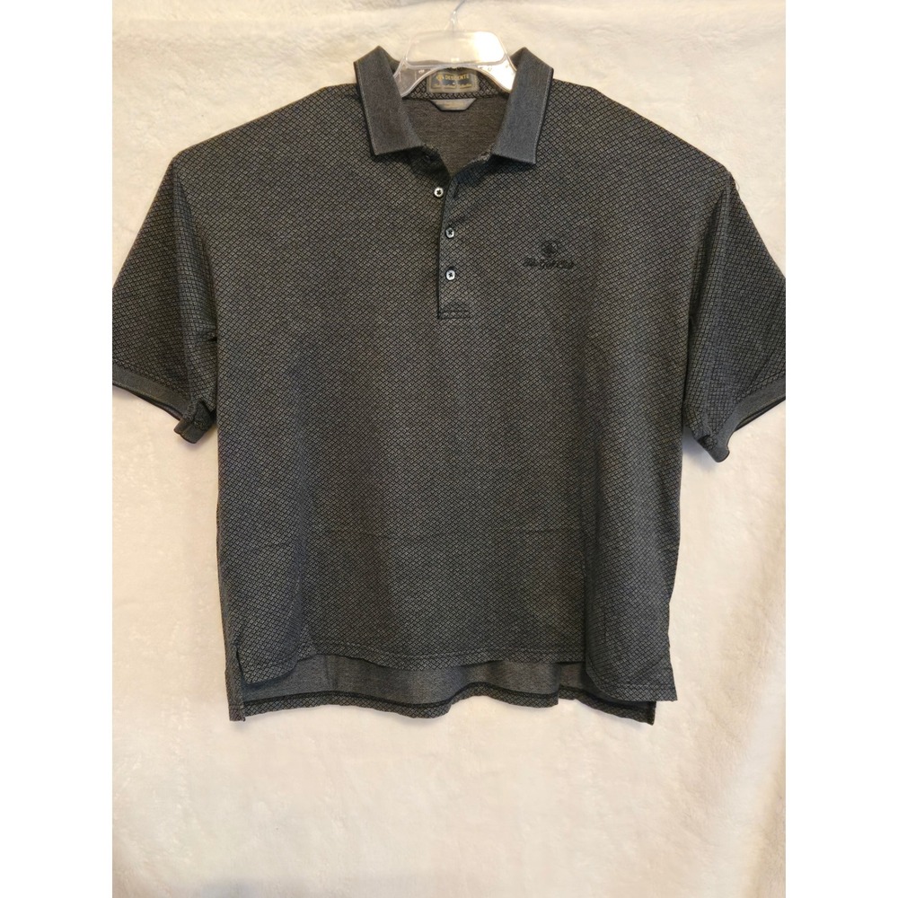 Descente Mens XXL Egyptian Cotton Polo Shirt  Grey Mercerized Golf Short Sleeve